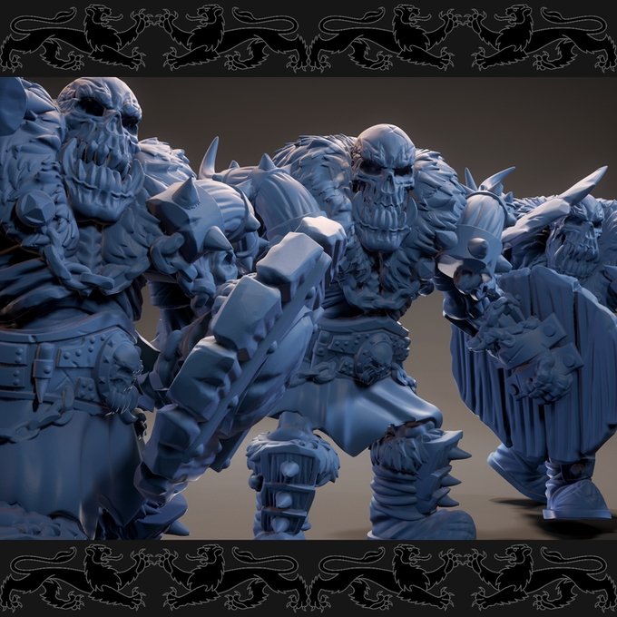 Skeleton Orc, Resin miniatures 11:56 (28mm / 34mm) scale - Ravenous Miniatures