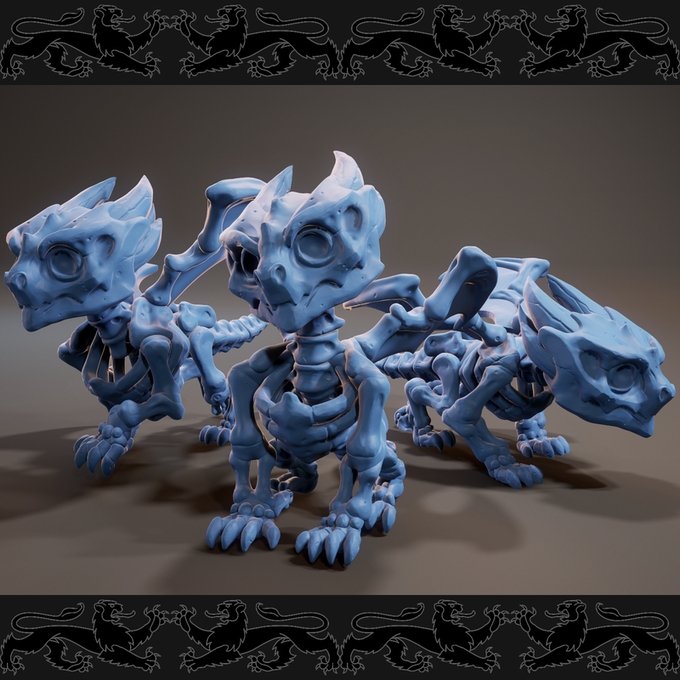 Skeleton Wyrmling, Resin miniatures 11:56 (28mm / 34mm) scale - Ravenous Miniatures