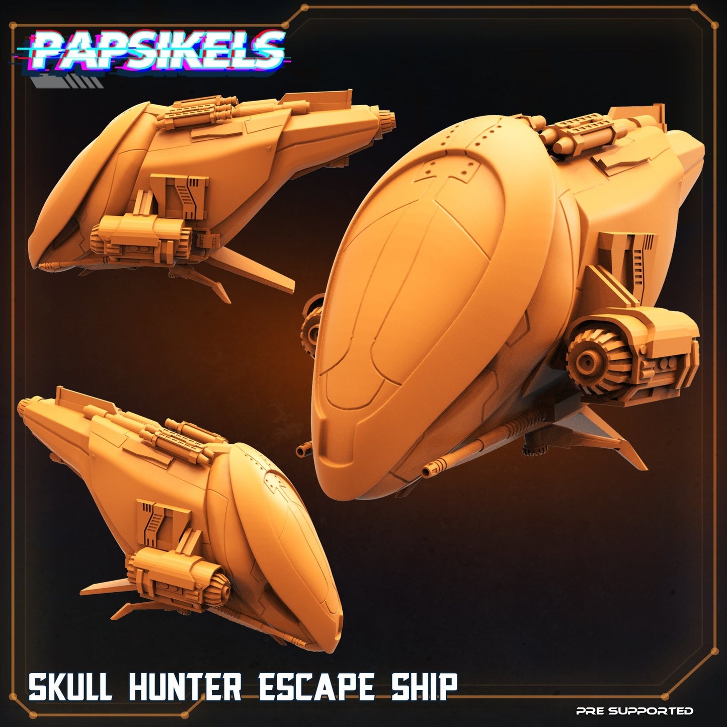 Skull hunter escape ship, Resin miniatures, unpainted and unassembled - Ravenous Miniatures