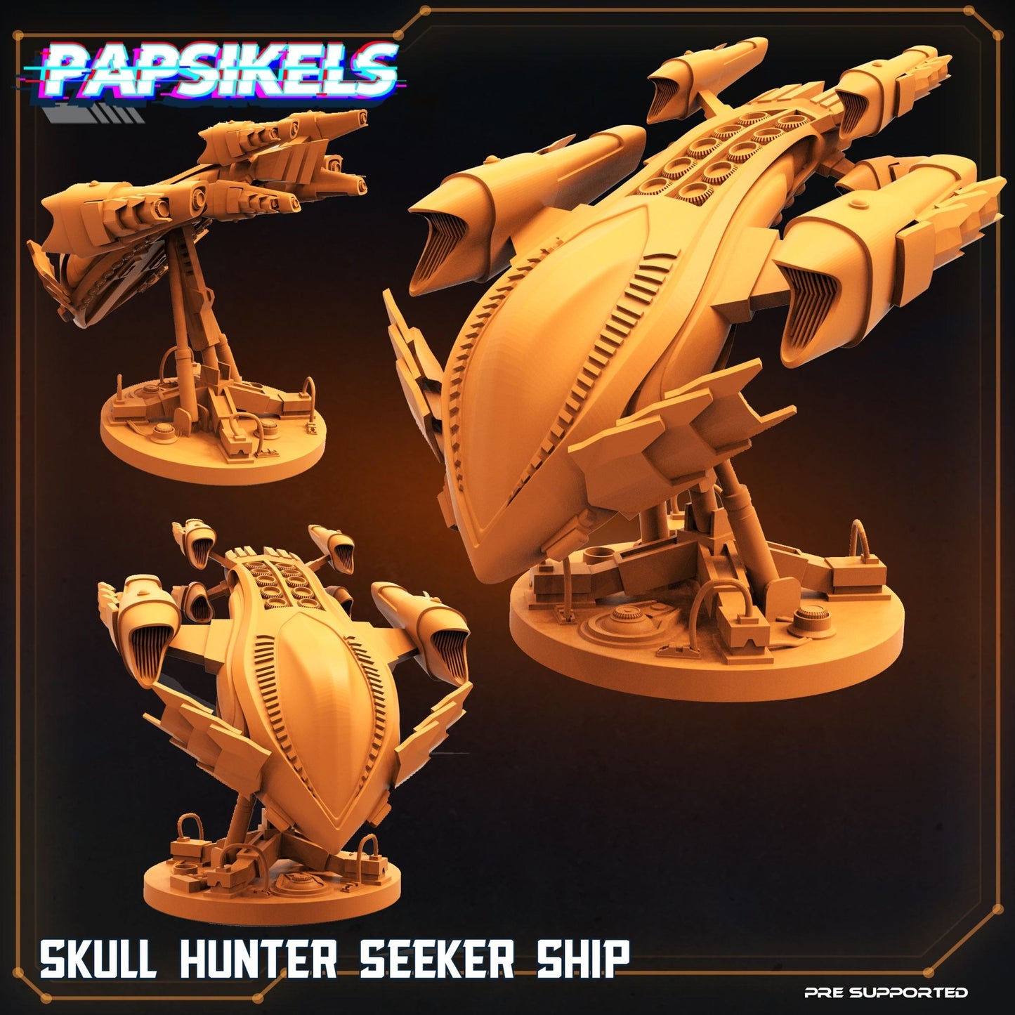 Skull Seeker ship, Resin miniatures, unpainted and unassembled - Ravenous Miniatures
