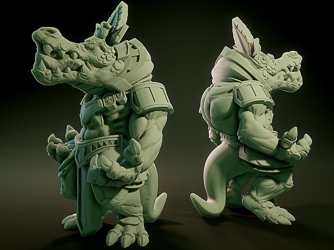 Sobek, Resin miniatures 11:56 (28mm / 34mm) scale - Ravenous Miniatures