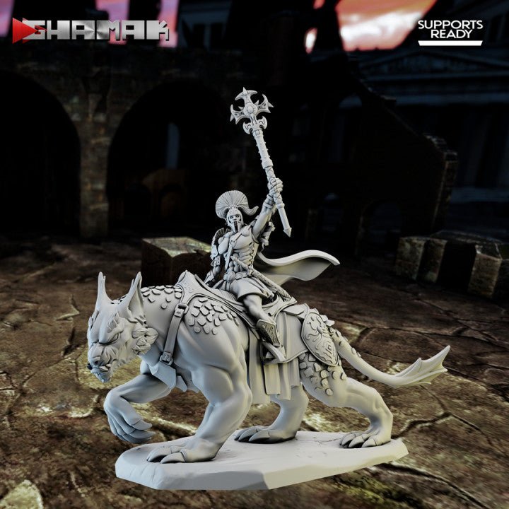 Spartan caste mounted Mage unit, Resin miniatures 11:56 (28mm / 32mm) scale - Ravenous Miniatures