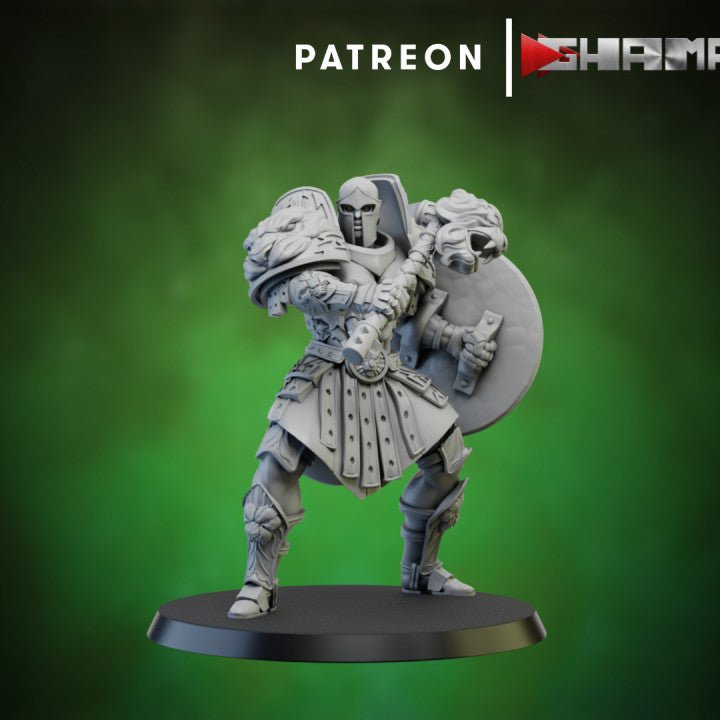 Spartan caste Shield Guard, Resin miniatures 11:56 (28mm / 32mm) scale - Ravenous Miniatures