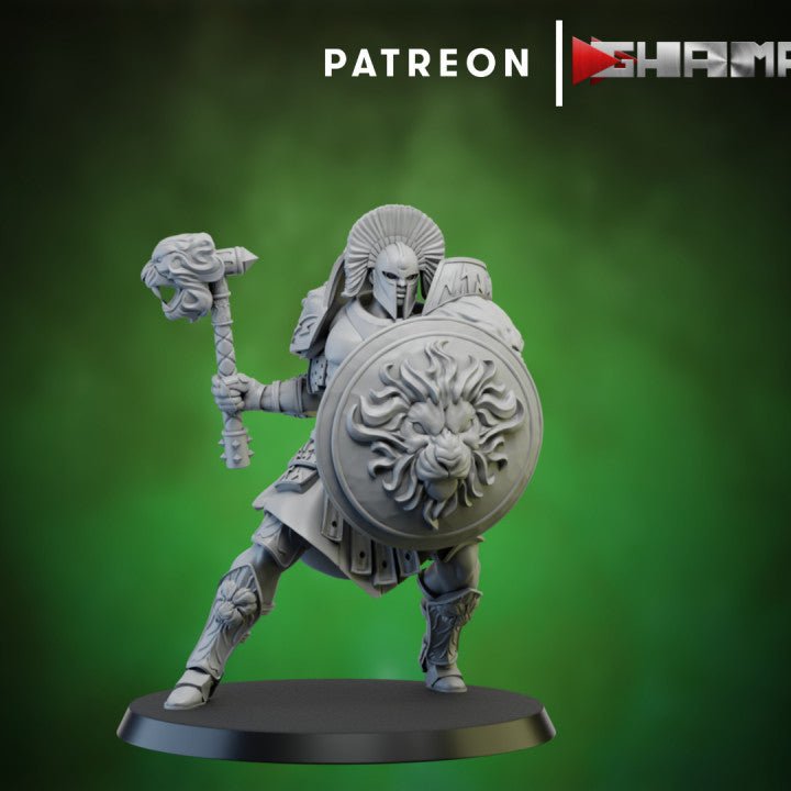 Spartan caste Shield Guard, Resin miniatures 11:56 (28mm / 32mm) scale - Ravenous Miniatures