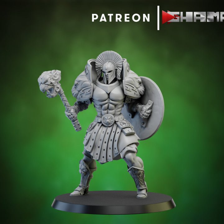 Spartan caste Shield Guard, Resin miniatures 11:56 (28mm / 32mm) scale - Ravenous Miniatures