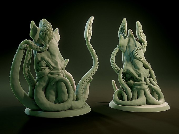 Squid, Resin miniatures 11:56 (28mm / 34mm) scale - Ravenous Miniatures