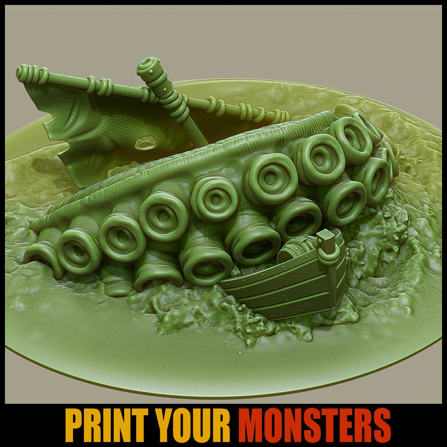 Tentacle Boat Crash - Ravenous Miniatures