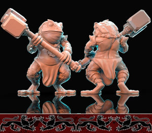 Toad folk, Resin miniatures 11:56 (28mm / 34mm) scale - Ravenous Miniatures