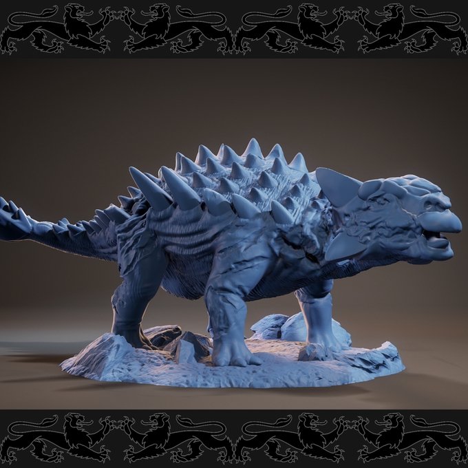 undead Ankylosaurus, Resin miniatures 11:56 (28mm / 34mm) scale - Ravenous Miniatures