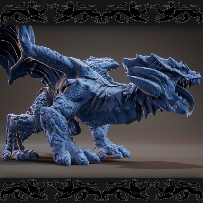 Undead Dragon, Resin miniatures 11:56 (28mm / 34mm) scale - Ravenous Miniatures