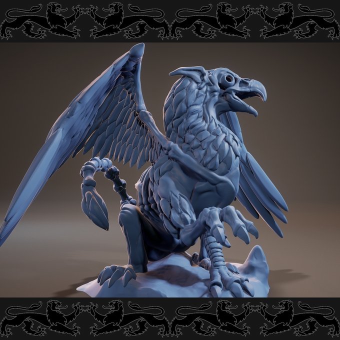 Undead Griffin, Resin miniatures 11:56 (28mm / 34mm) scale - Ravenous Miniatures
