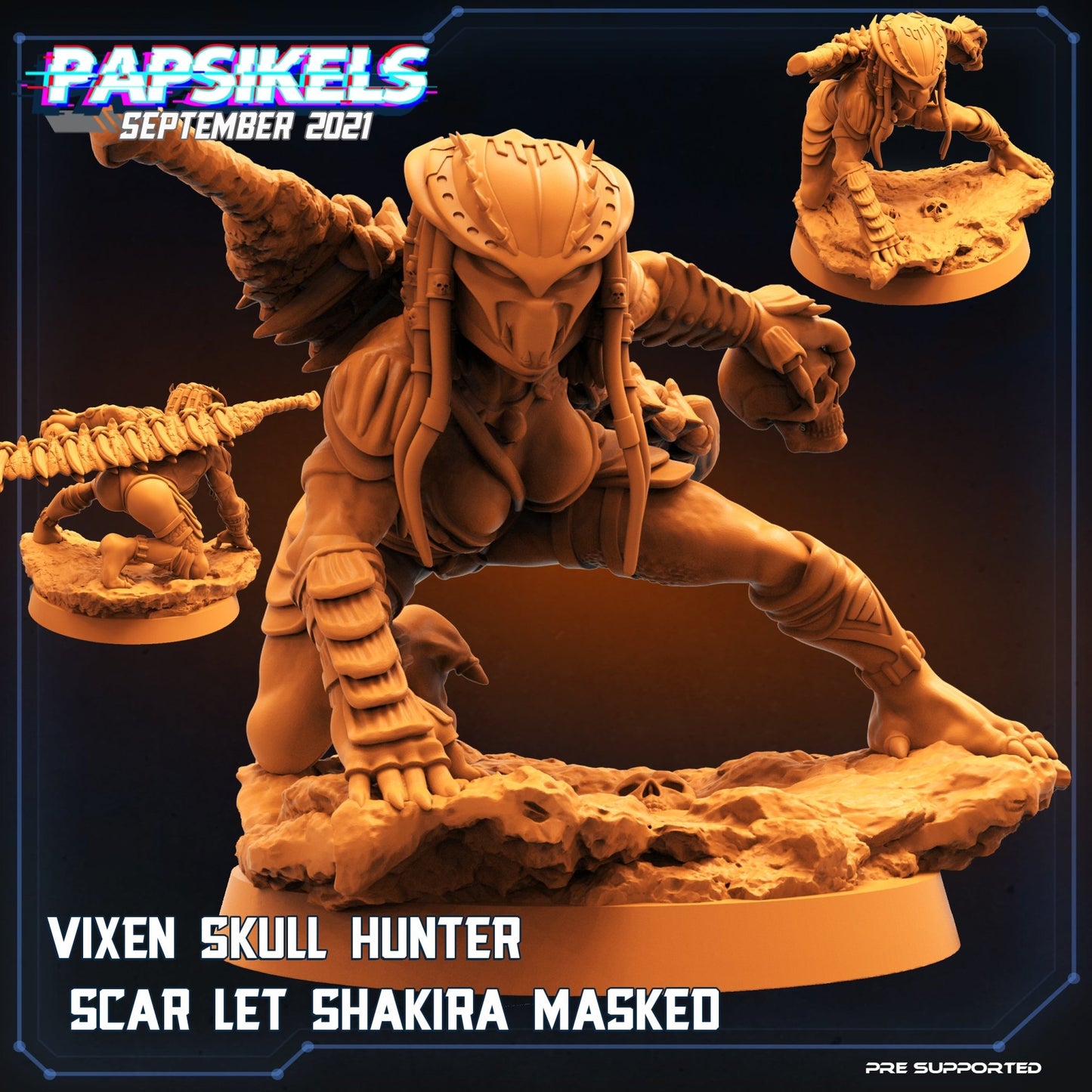 Vixen skull hunter, Resin miniatures, unpainted and unassembled - Ravenous Miniatures