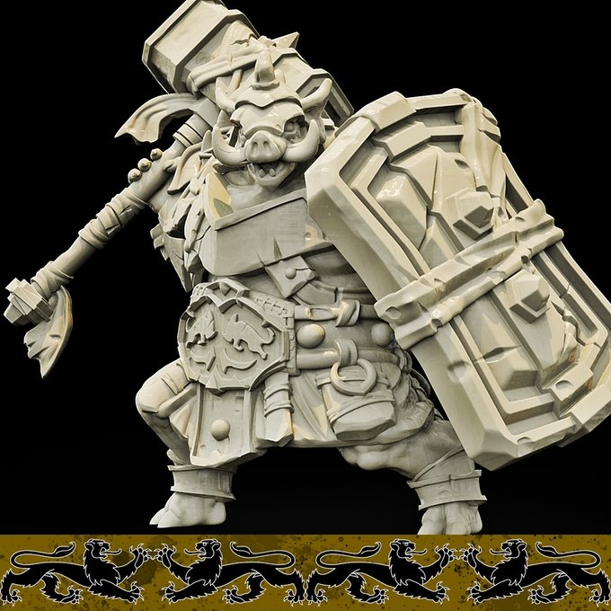 Wereboar, Resin miniatures 11:56 (28mm / 34mm) scale - Ravenous Miniatures