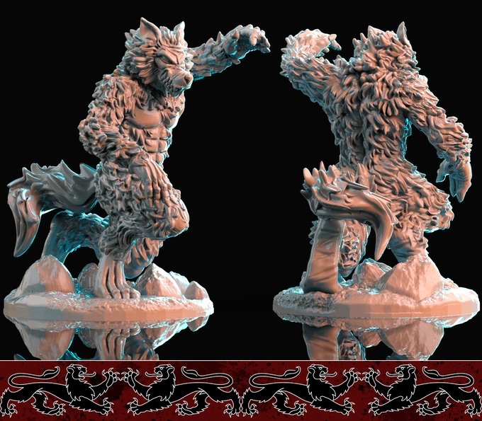 Werewolf, Resin miniatures 11:56 (28mm / 34mm) scale - Ravenous Miniatures