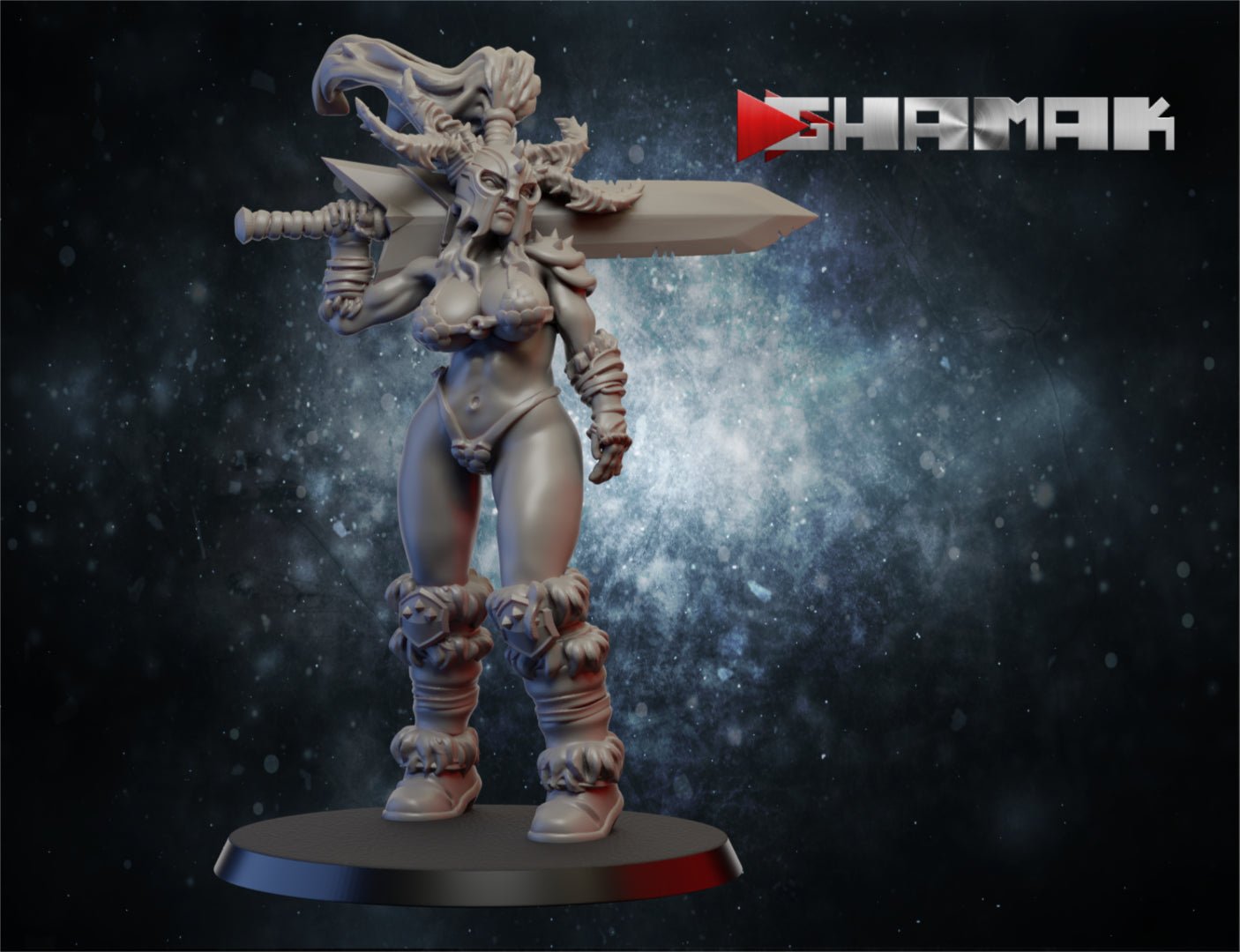 Wild Barbarian Pin-up, Resin miniatures 11:56 (28mm / 32mm) scale - Ravenous Miniatures