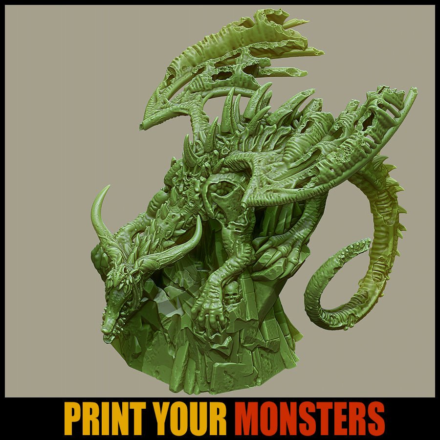 Zombie Dragon (50mm) - Ravenous Miniatures