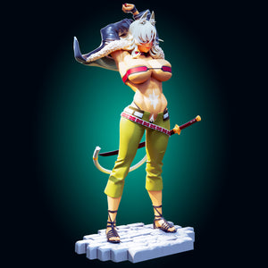 Warrior Catgirl Resin Miniature