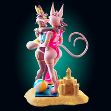 Load image into Gallery viewer, Espeon &amp; Umbreon Beachside Bond Resin Miniature
