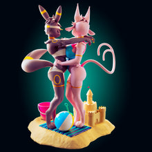 Load image into Gallery viewer, Espeon &amp; Umbreon Beachside Bond Resin Miniature
