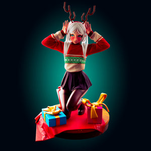 Holiday Reindeer Girl Resin Miniature