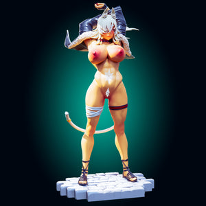 NSFW Warrior Catgirl Resin Miniature