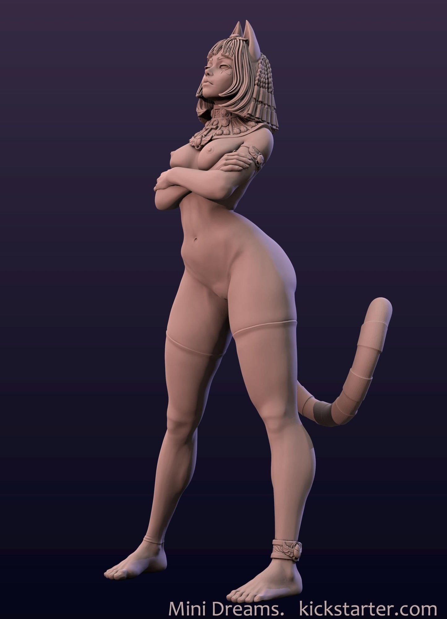 Ankhsu - Minimalist Nude Version 3D Printed Resin Miniature, 32mm, 54mm, 75mm - Ravenous Miniatures