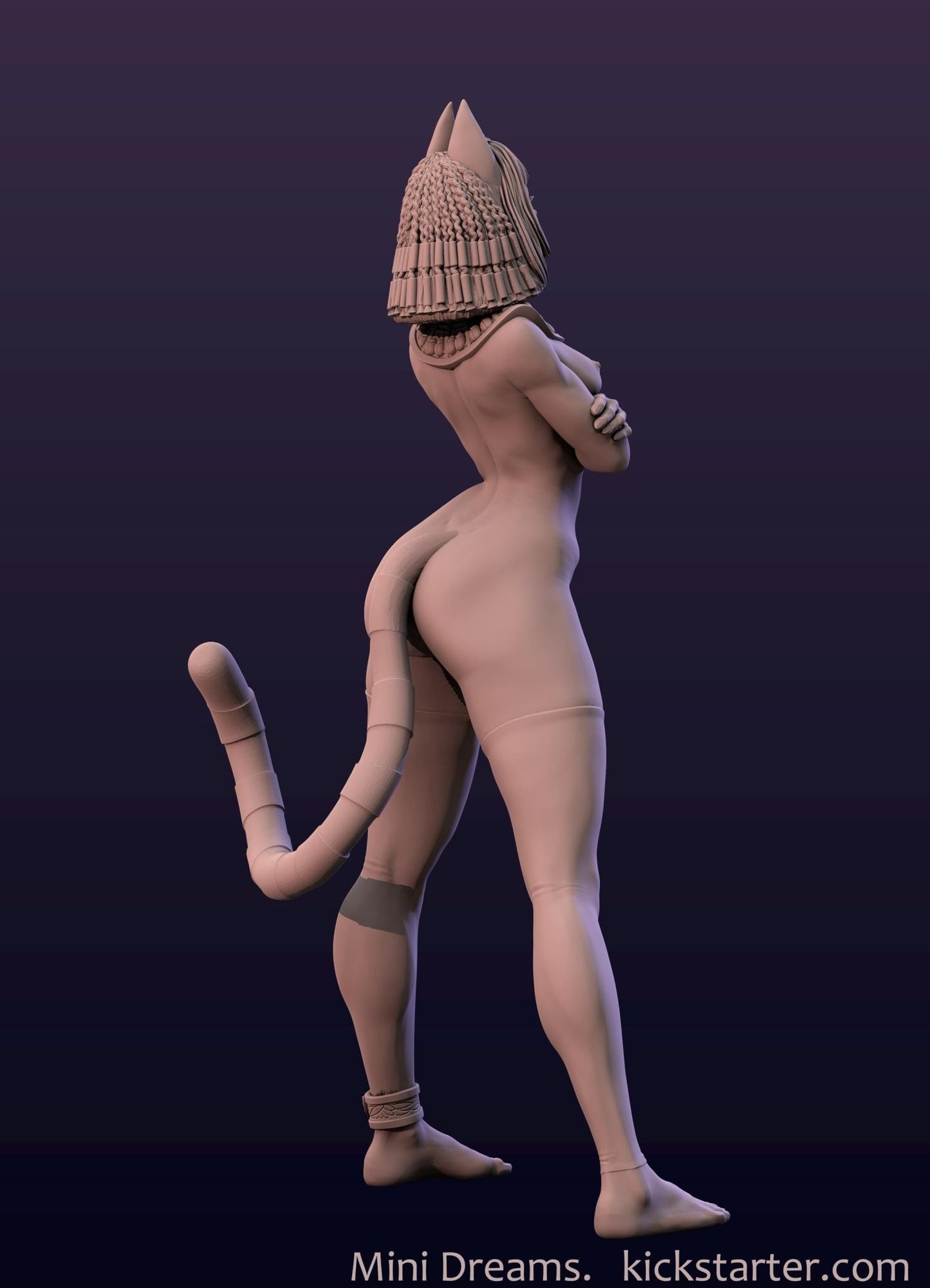 Ankhsu - Minimalist Nude Version 3D Printed Resin Miniature, 32mm, 54mm, 75mm - Ravenous Miniatures