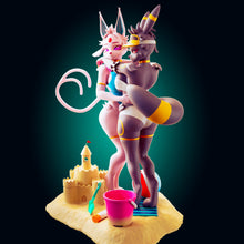 Charger l&#39;image dans la galerie, Espeon &amp; Umbreon Beachside Bond Resin Miniature - Ravenous Miniatures
