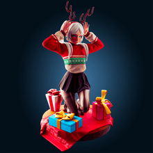 Cargar imagen en el visor de la galería, Holiday Reindeer Girl Resin Miniature - Ravenous Miniatures
