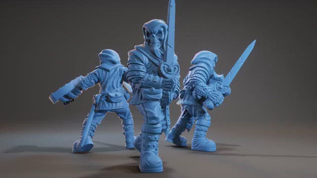 Medium armored Skeletons X3 , Resin Miniature by Brayan Naffarate