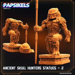 Ancient skull hunters statues, Resin miniatures, unpainted and unassembled - Ravenous Miniatures