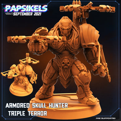 Armored Skull Hunter triple terror, Resin miniatures, unpainted and unassembled - Ravenous Miniatures