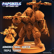 Armored Skull Hunter triple terror, Resin miniatures, unpainted and unassembled - Ravenous Miniatures
