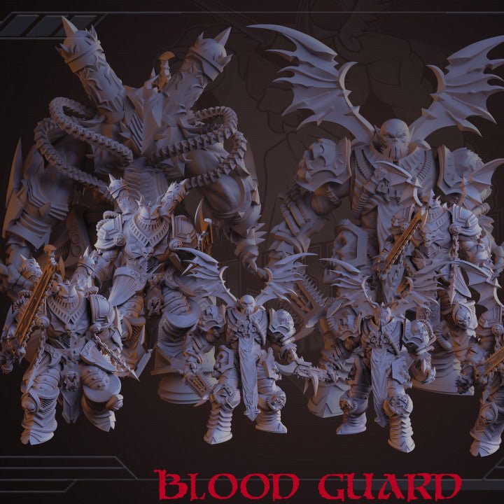 Blood lords guard, Unpainted Resin Miniature Models. - Ravenous Miniatures