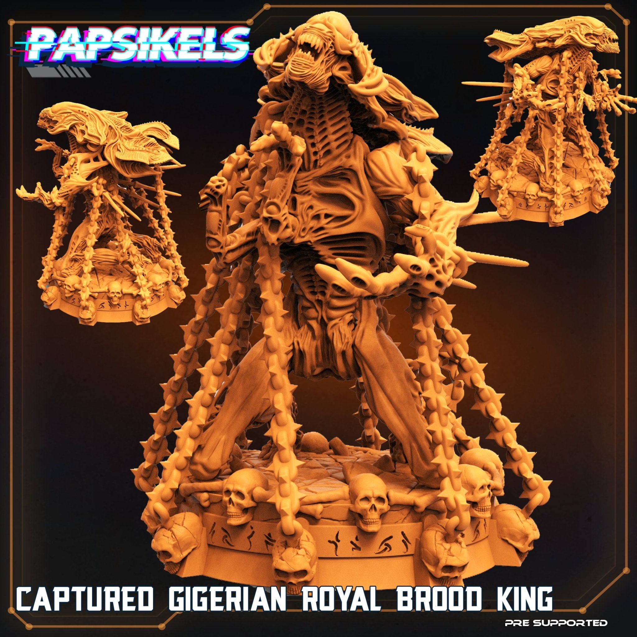 Captured Gigerian Royal Brood King, Resin miniatures, unpainted and ...