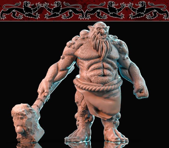 Cave Troll, Resin miniatures 11:56 (28mm / 34mm) scale - Ravenous Miniatures