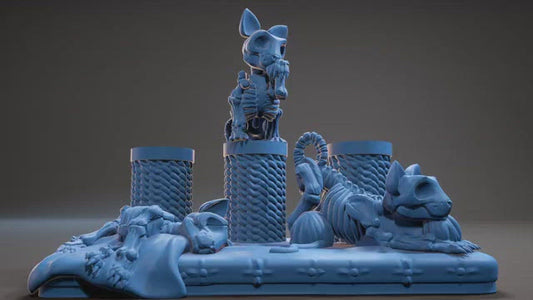 Skeleton Cat, Resin miniatures 11:56 (28mm / 34mm) scale