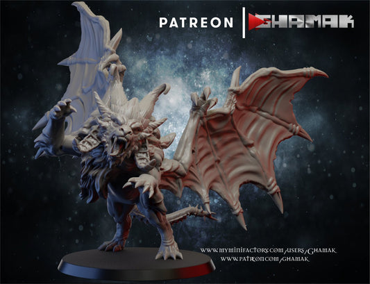 Chaos Manticore, Resin miniatures 11:56 (28mm / 32mm) scale - Ravenous Miniatures
