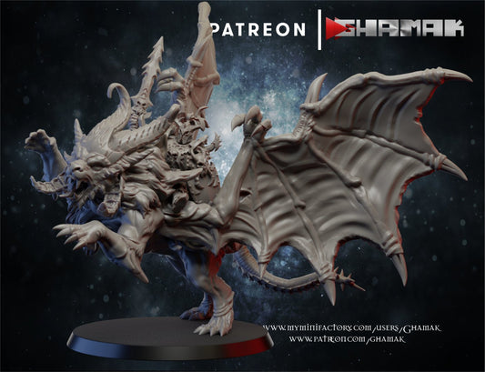 Chaos Manticore warrior, Resin miniatures 11:56 (28mm / 32mm) scale - Ravenous Miniatures