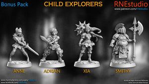 Child explorers, Resin miniatures 11:56 (28mm / 32mm) scale - Ravenous Miniatures