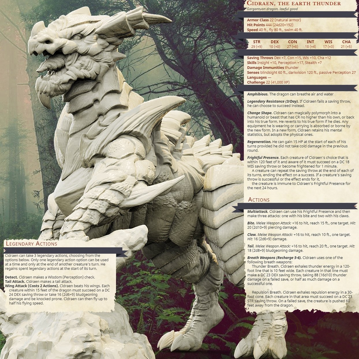 Cidraen(Earth Dragon), Resin miniatures 11:56 (28mm / 34mm) scale - Ravenous Miniatures