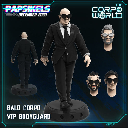 Corpo Body guard, 32mm Scale 3d Printed Resin Miniatures - Ravenous Miniatures
