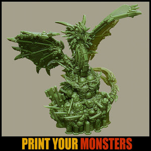 Cyber Dragon (60mm), (28/32mm) resin miniatures for TTRPG and wargames - Ravenous Miniatures
