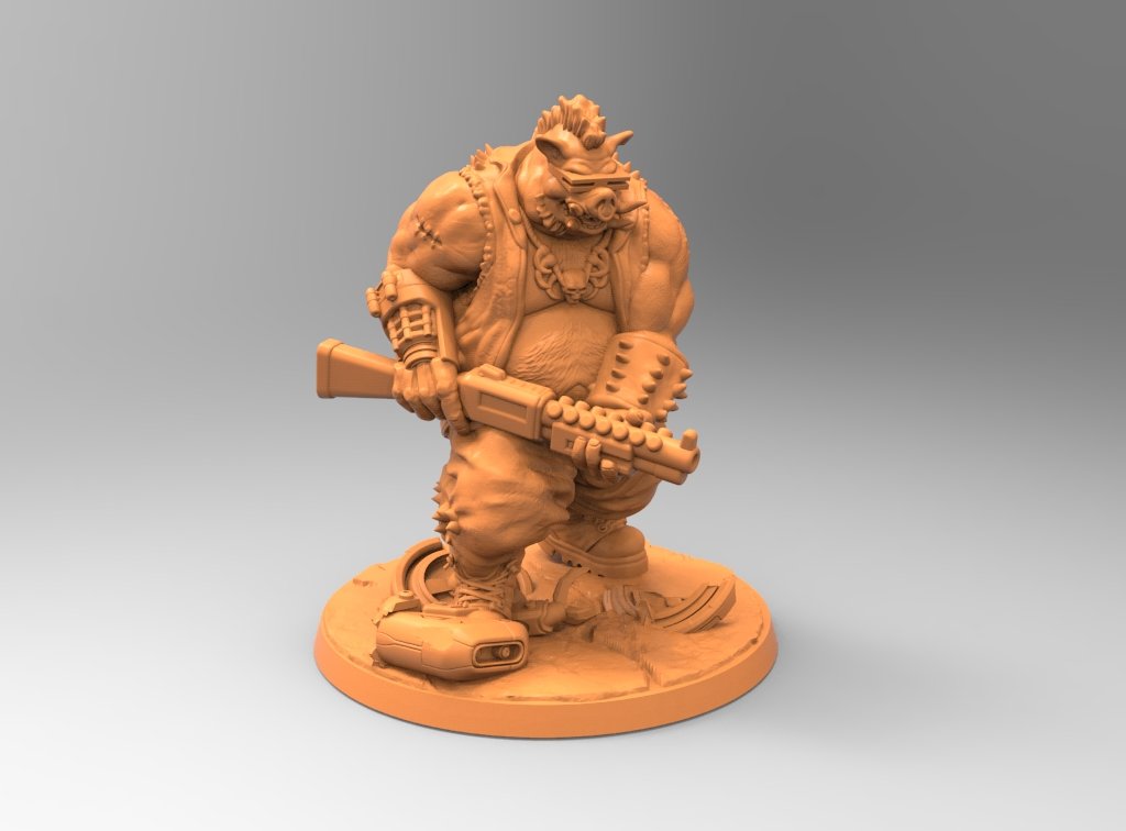 Cyber hog, 32mm Scale 3d Printed Resin Miniatures - Ravenous Miniatures
