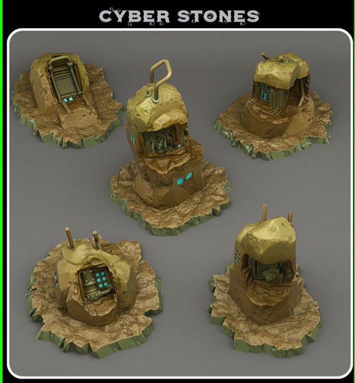 Cyber stones, (28/32mm) resin miniatures for TTRPG and wargames - Ravenous Miniatures