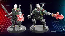 Load image into Gallery viewer, Cyberpunk Geralt, 32mm Scale 3d Printed Resin Miniatures - Ravenous Miniatures
