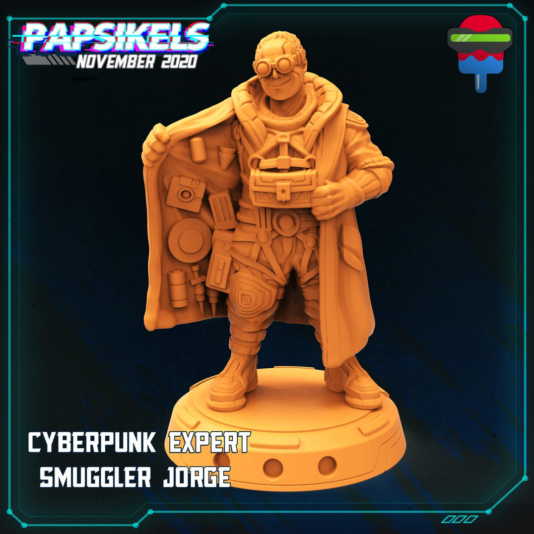 Cyberpunk Smuggler, 32mm Scale 3d Printed Resin Miniatures - Ravenous Miniatures