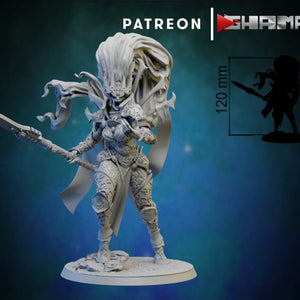 Dark Elda Avatar, Resin miniatures 11:56 (28mm / 32mm) scale - Ravenous Miniatures