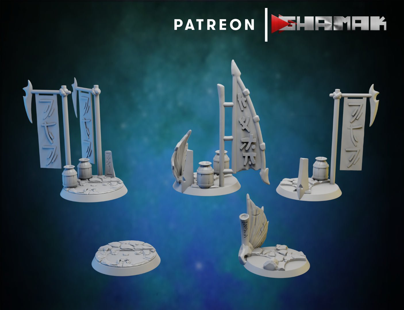 Dark Elf bases, Resin miniatures 11:56 (28mm / 32mm) scale - Ravenous Miniatures