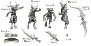 Demon pack (28-50mm), (28/32mm) resin miniatures for TTRPG and wargames - Ravenous Miniatures